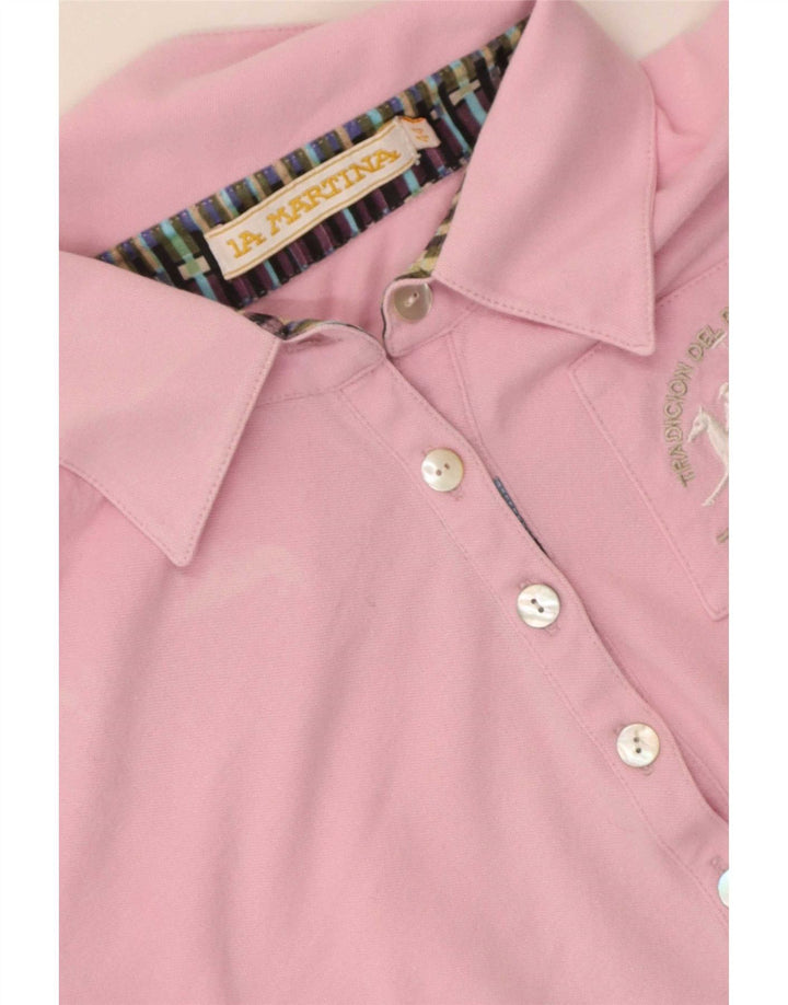 La Martina Tricou Polo pentru Femei IT 44 Medium Roz Bumbac