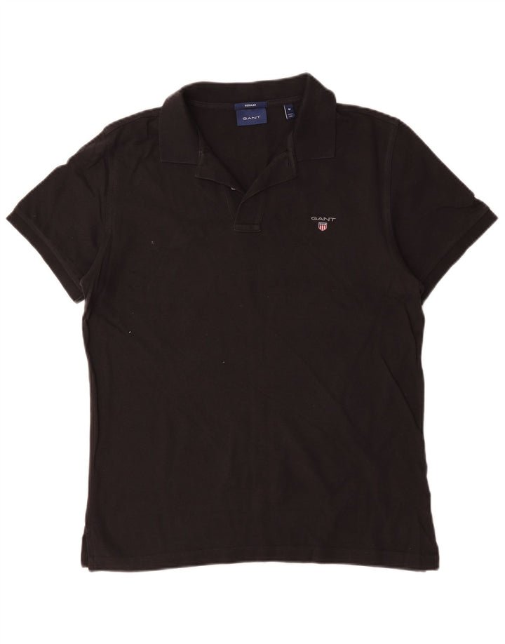 Tricou polo pentru bărbați Gant, bumbac mediu negru