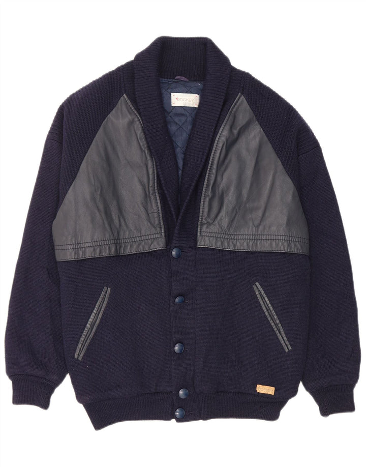 Pulover cardigan pentru bărbați Jockey IT 52 Lână mare albastru bleumarin