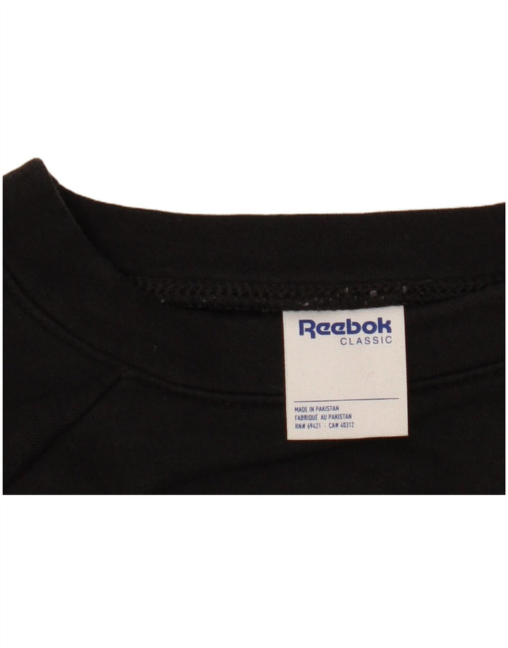 Reebok Pulover cu grafic pentru femei UK 14 Bumbac mediu negru