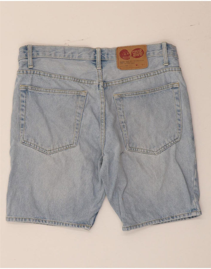 CHEAP MONDAY Pantaloni scurți din denim pentru bărbați W32 Bumbac albastru mediu