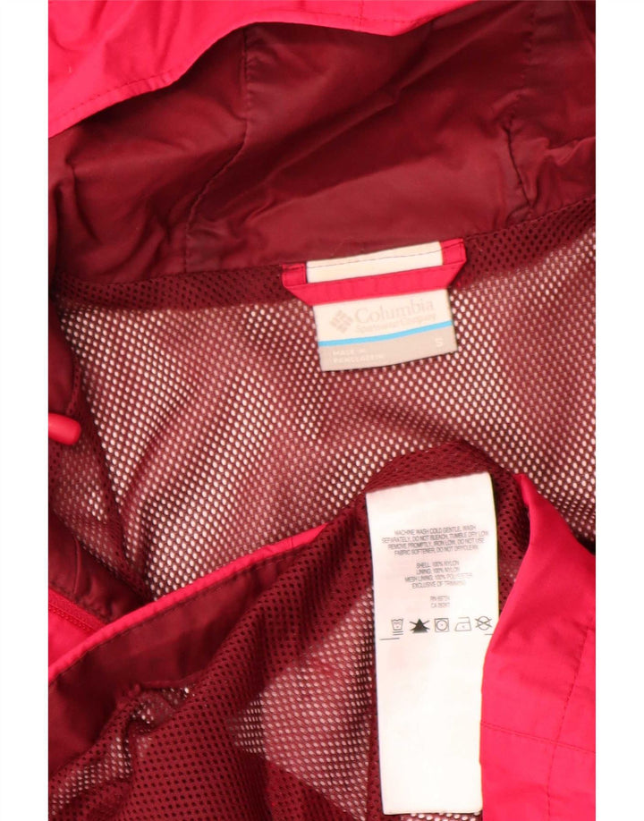 Jachetă de ploaie cu glugă Columbia pentru femei UK 10 Small Pink Nylon