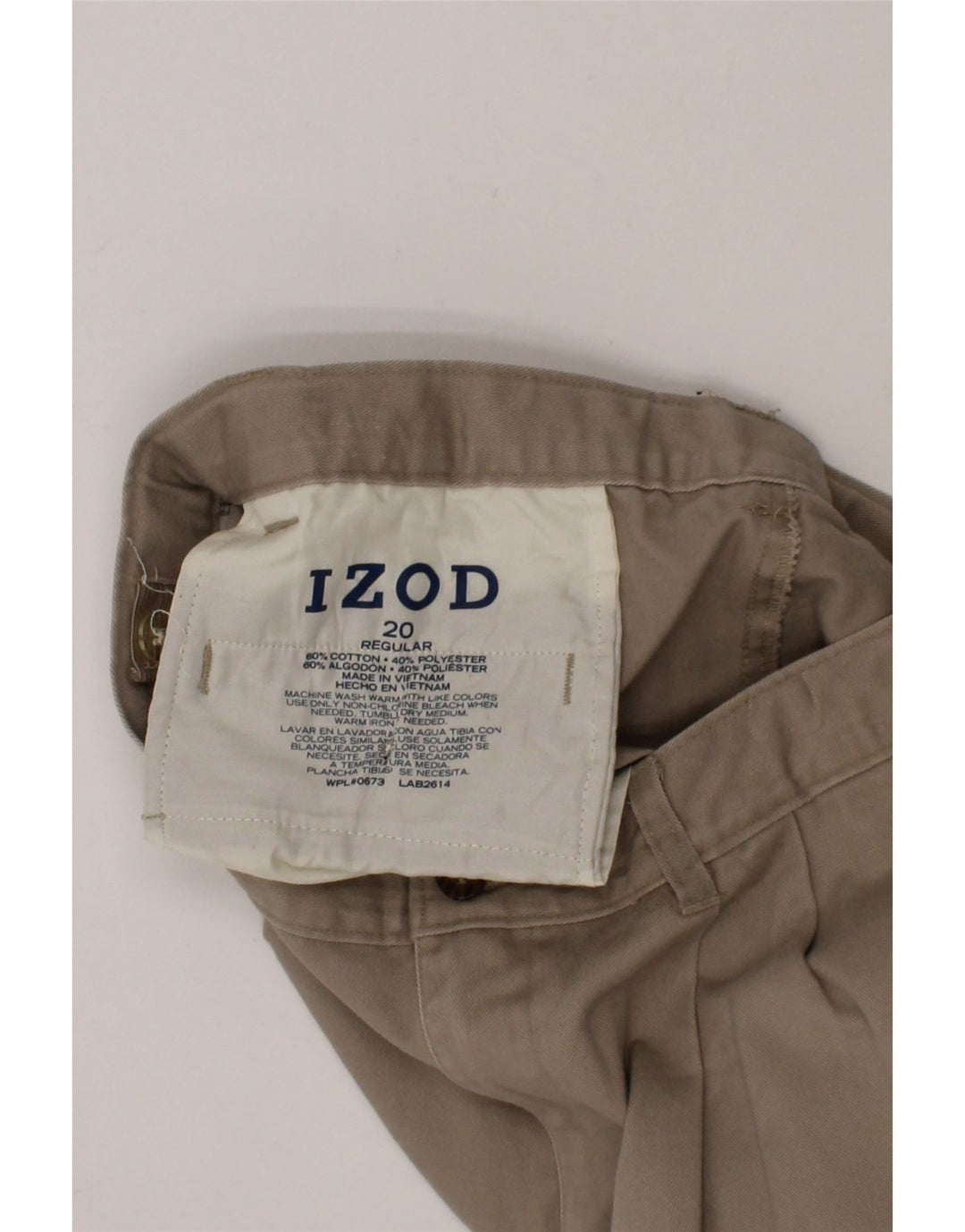 IZOD Boys Regular Chino Shorts 15-16 Years W30 Beige Cotton Vintage Izod and Second-Hand Izod from Messina Hembry 