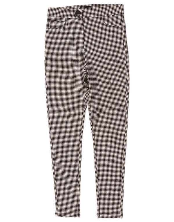 Pantaloni skinny pentru femei Zara Mici L26 L27 Viscoză cu picior de găin negru