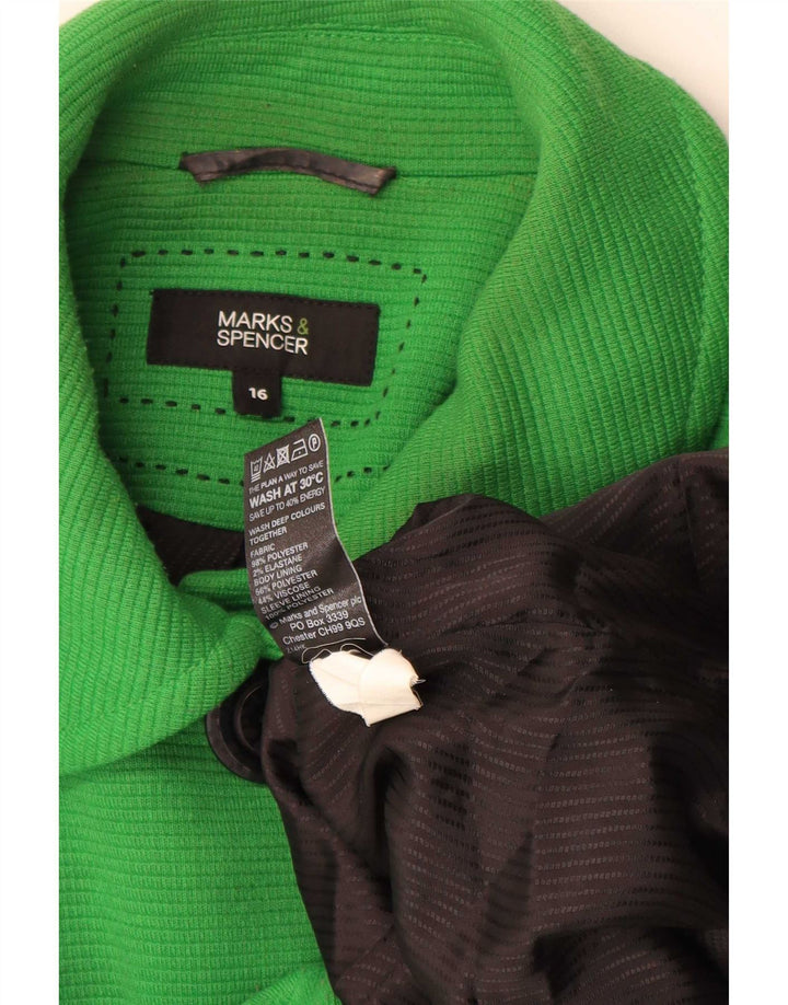Jachetă pentru femei Marks & Spencer, cu 4 nasturi, poliester verde mare UK 16