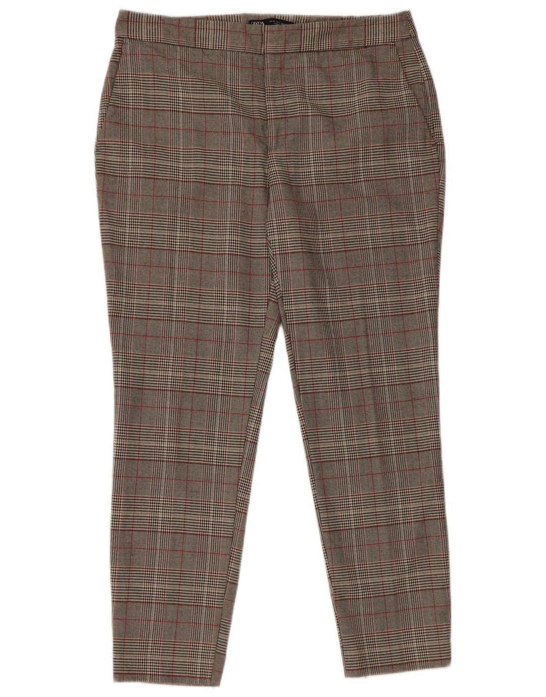 Pantaloni chino slim pentru femei Zara EU 40 Mediu L30 L27 Gri Houndstooth