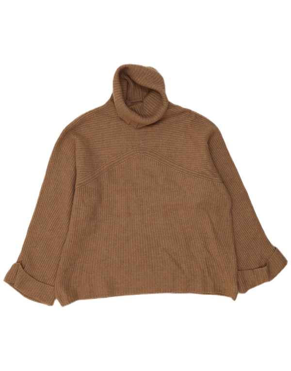 Massimo Dutti Pulover supradimensionat cu gât rulat pentru femei UK 14 Maro mediu