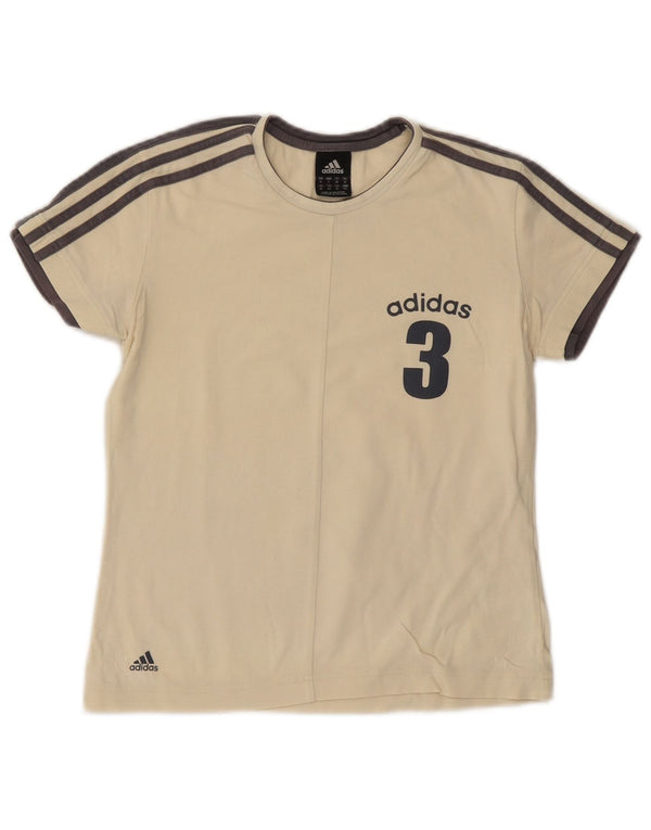 Tricou grafic ADIDAS pentru femei Top UK 10 Small Off White Bumbac