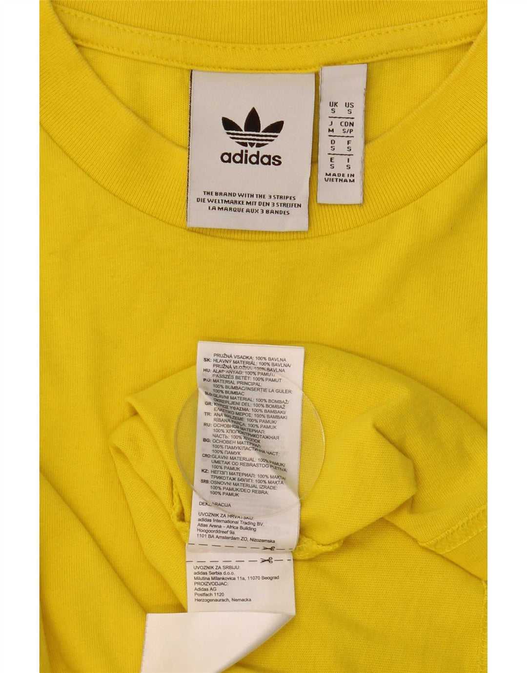 Top pentru bărbați Adidas cu mânecă lungă mic galben bumbac