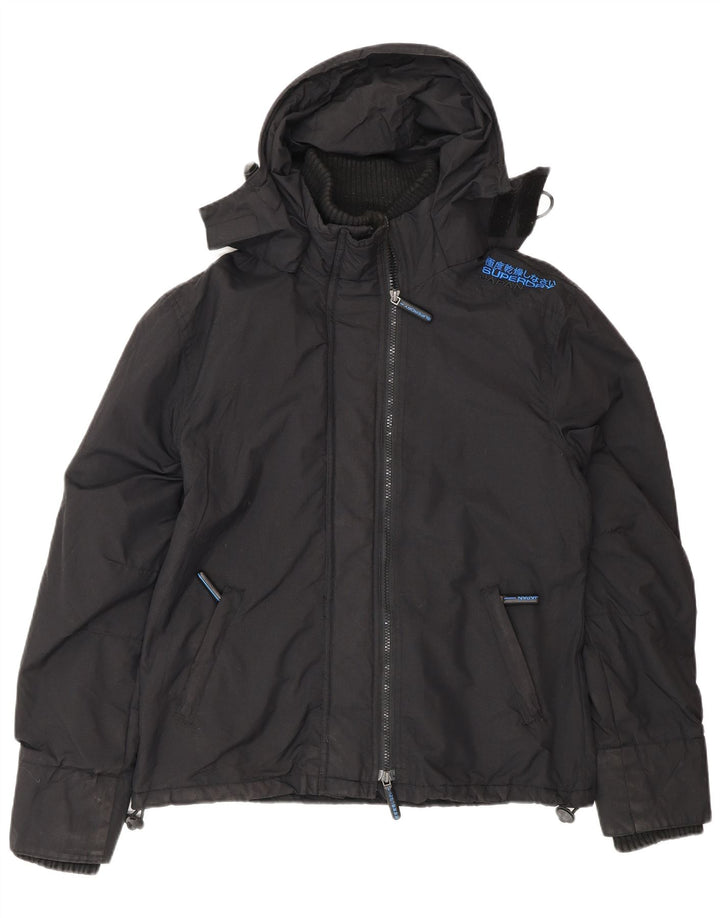 Jachetă Windbreaker pentru femei cu glugă Superdry UK 18 XL Nylon negru