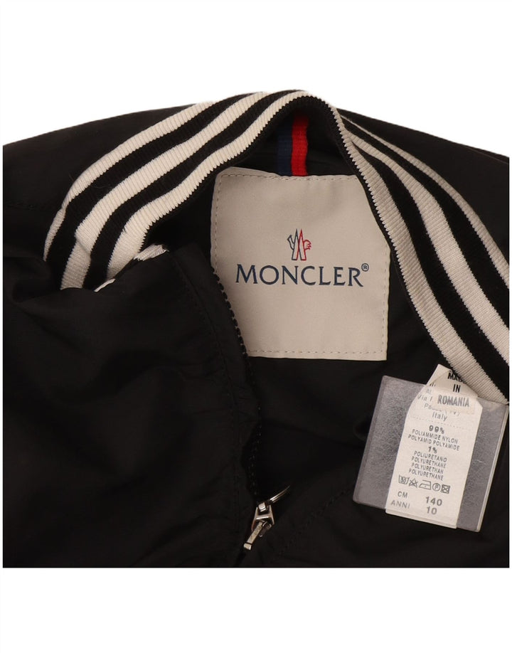 Jachetă Bomber Crop pentru fete Moncler 9-10 ani din poliamidă cu dungi negre