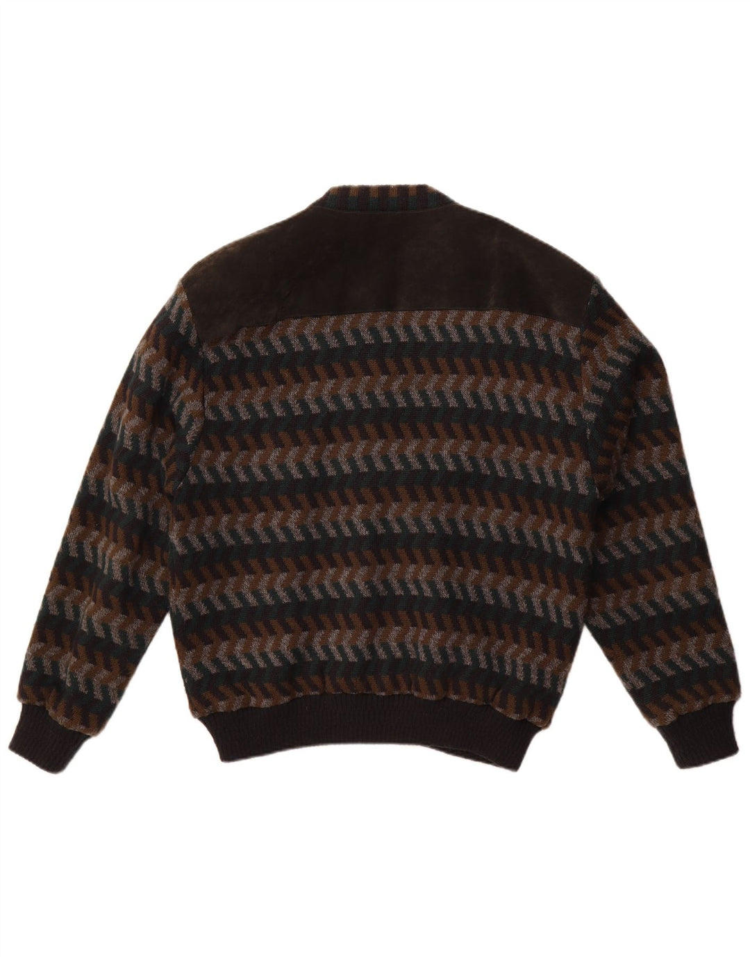 WESTBURY Pulover Cardigan Bărbați EU 48/50 Maro Mediu Chevron Acrilic
