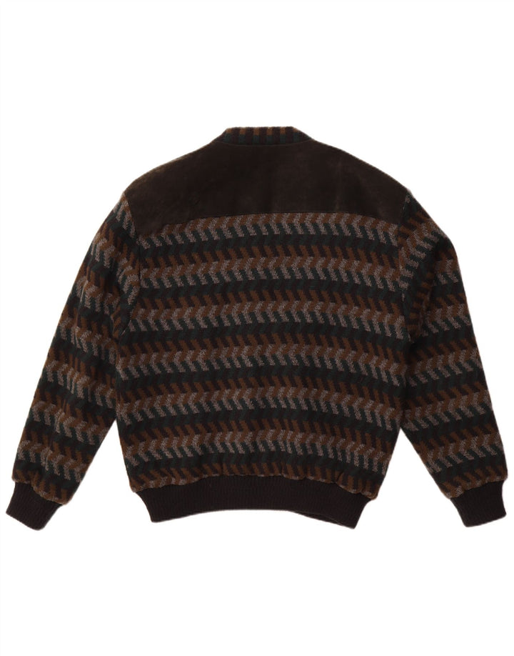 WESTBURY Pulover Cardigan Bărbați EU 48/50 Maro Mediu Chevron Acrilic