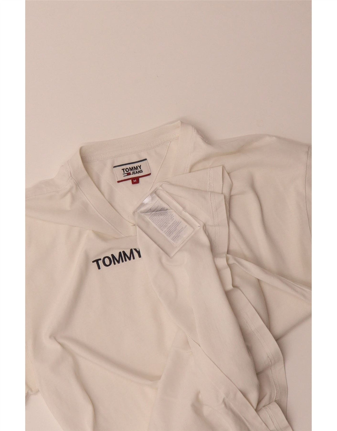 TOMMY HILFIGER Mens Graphic T-Shirt Top Medium White Cotton