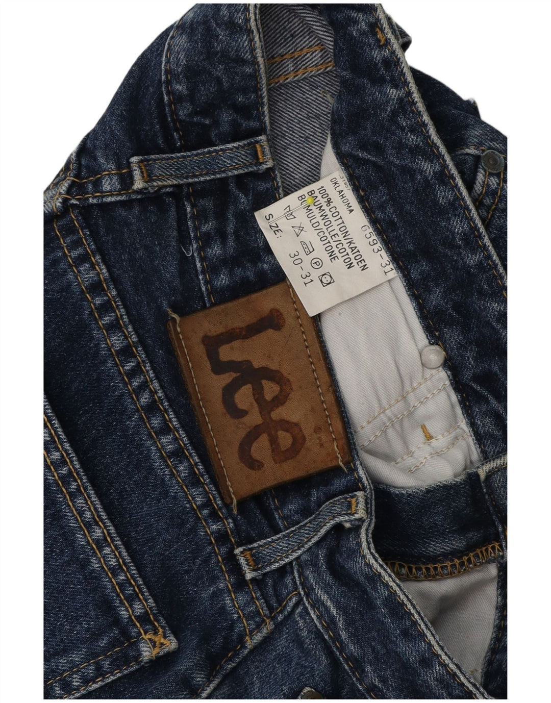 Blugi conici pentru femei Oklahoma Lee W30 L28 bumbac albastru