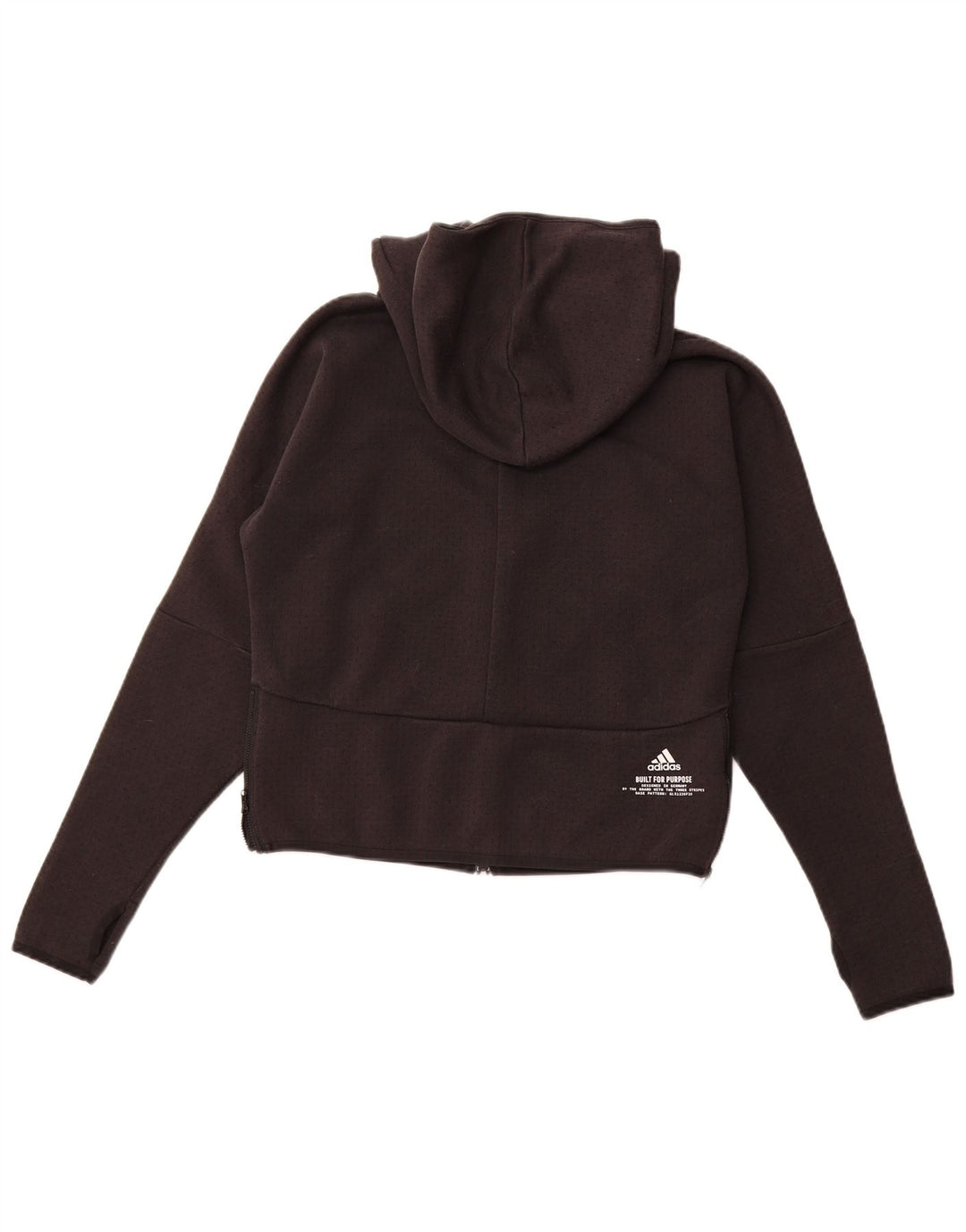 Pulover ADIDAS Primegreen Graphic Zip pentru femei Marea Britanie 12/14 Medium Negru