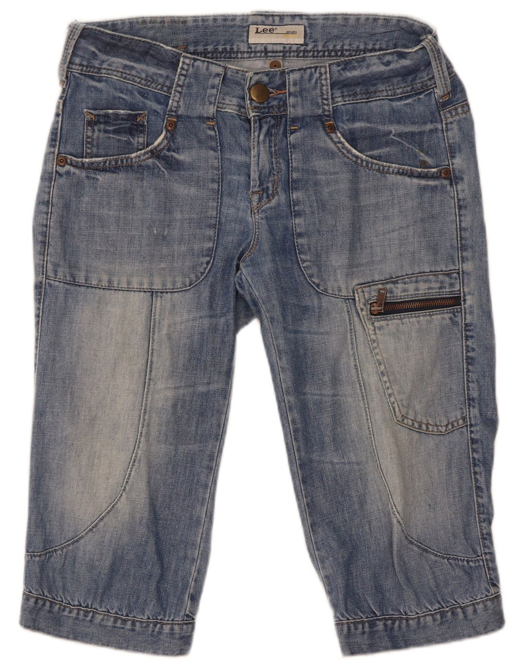 Pantaloni scurți Lee pentru femei Chazey Cargo din denim W27 Small Blue Bumbac