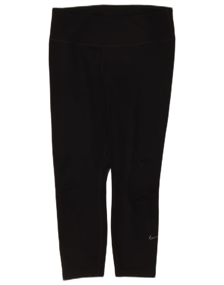 Leggings capri Nike Dri Fit pentru femei UK 12 Poliester mediu negru