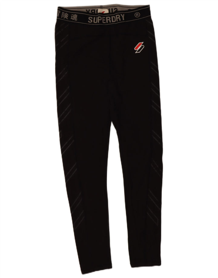 Leggings grafic Superdry pentru femei UK 16, mare, negru, poliamidă