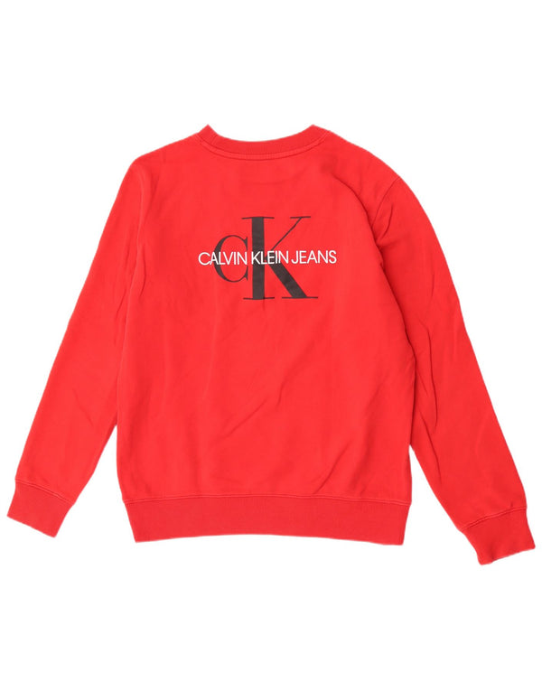 Calvin Klein Jeans Pulover cu grafic pentru femei UK 18 XL Roșu