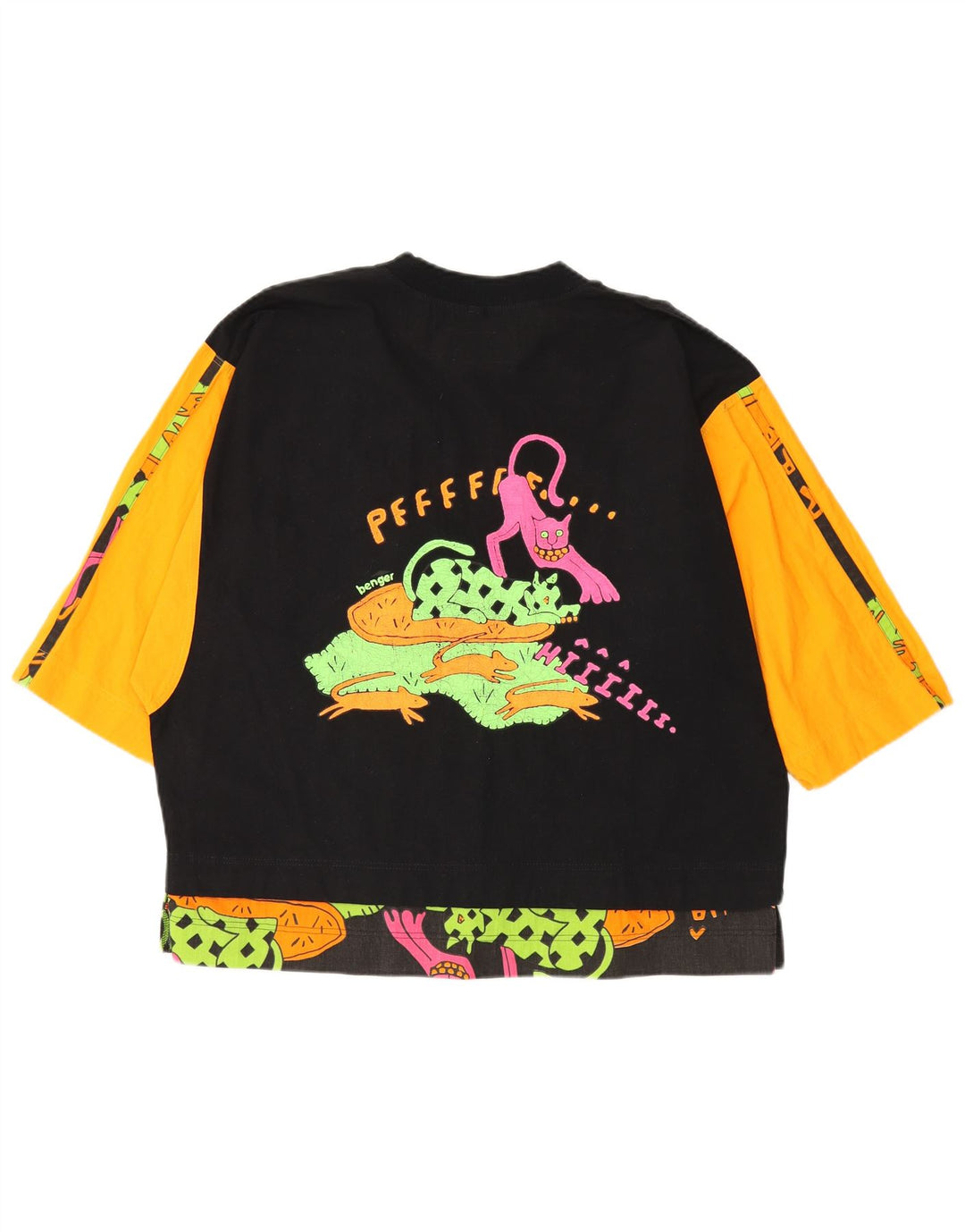 BENGER Top grafic pentru femei cu mâneci 3/4 EU 38 Medium Black Colorblock