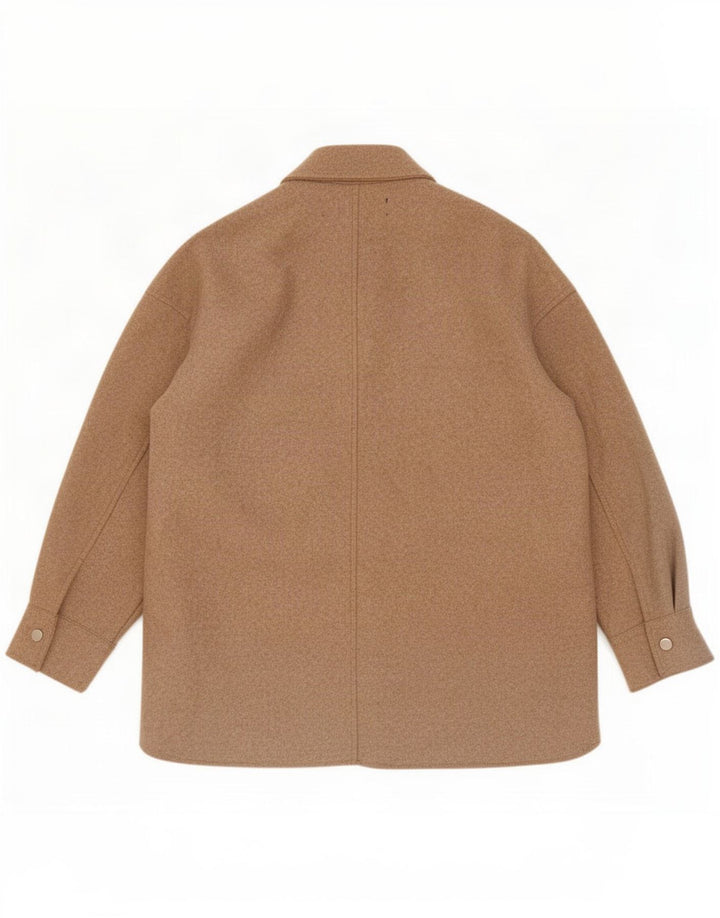 Cămașă supradimensionată pentru femei Shacket Zara UK 10 Mic, bej, poliester