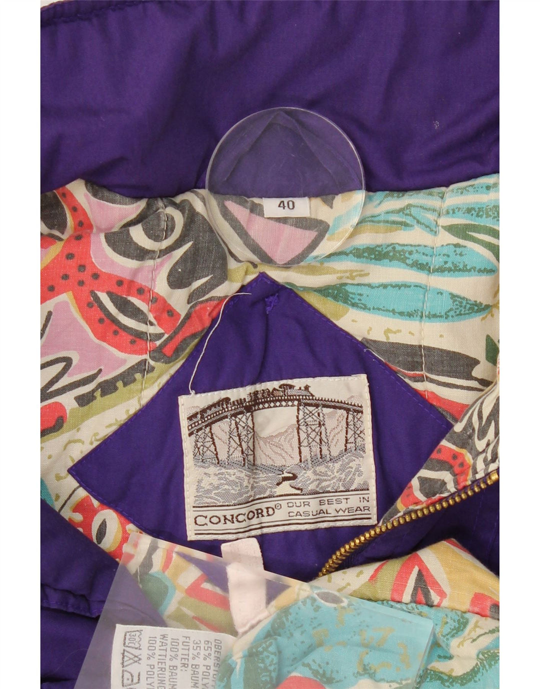 VINTAGE Womens Oversized Windbreaker Jacket EU 40 Medium Purple Polyester Vintage Vintage and Second-Hand Vintage from Messina Hembry 