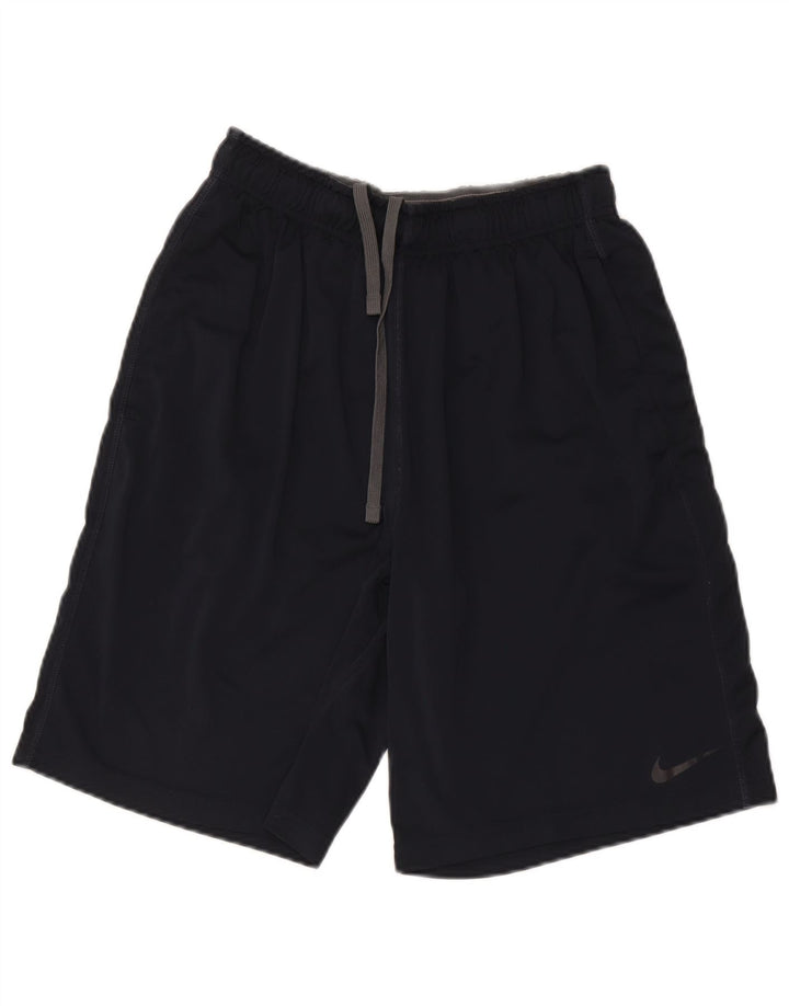 Pantaloni scurți sport Nike Dri Fit pentru femei UK 14 Medium Bleumarin Poliester