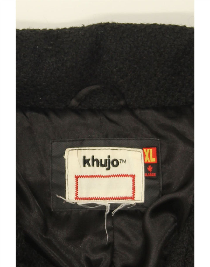 KHUJO Womens Overcoat UK 18 XL Black Polyester Vintage KHUJO and Second-Hand KHUJO from Messina Hembry 