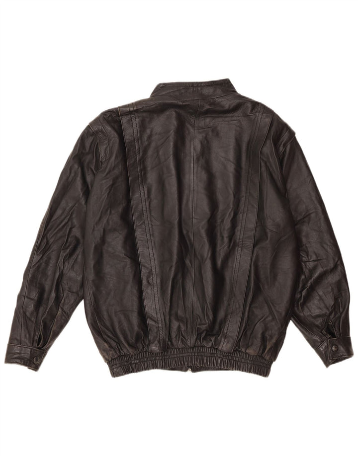 Jachetă de piele vintage pentru bărbați UK 36 Small Black
