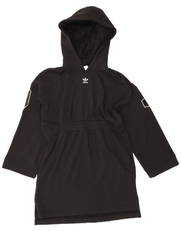 Rochie cu hanocă supradimensionată pentru femei Adidas, UK 10, bumbac negru mic