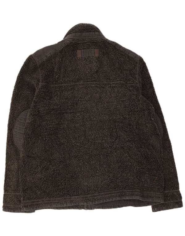 Fat Face Mens Fleece Jacket UK 42 XL Black Polyester
