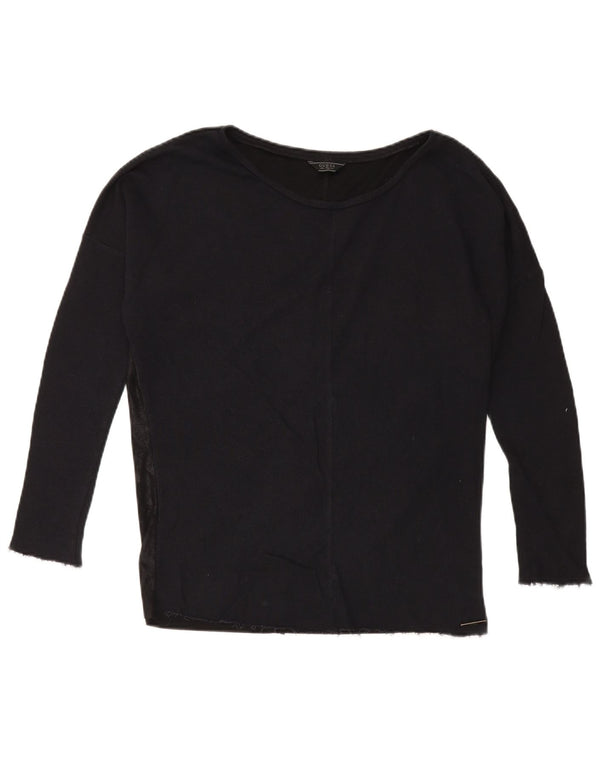 Guess Top supradimensionat pentru femei cu mânecă lungă UK 10 Small Black