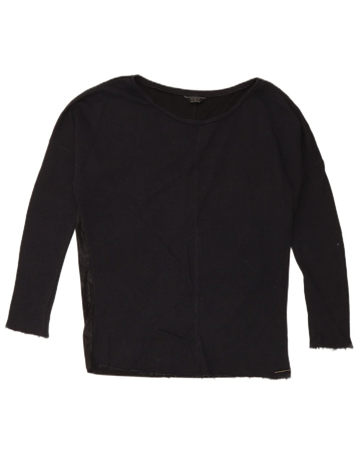 Guess Top supradimensionat pentru femei cu mânecă lungă UK 10 Small Black