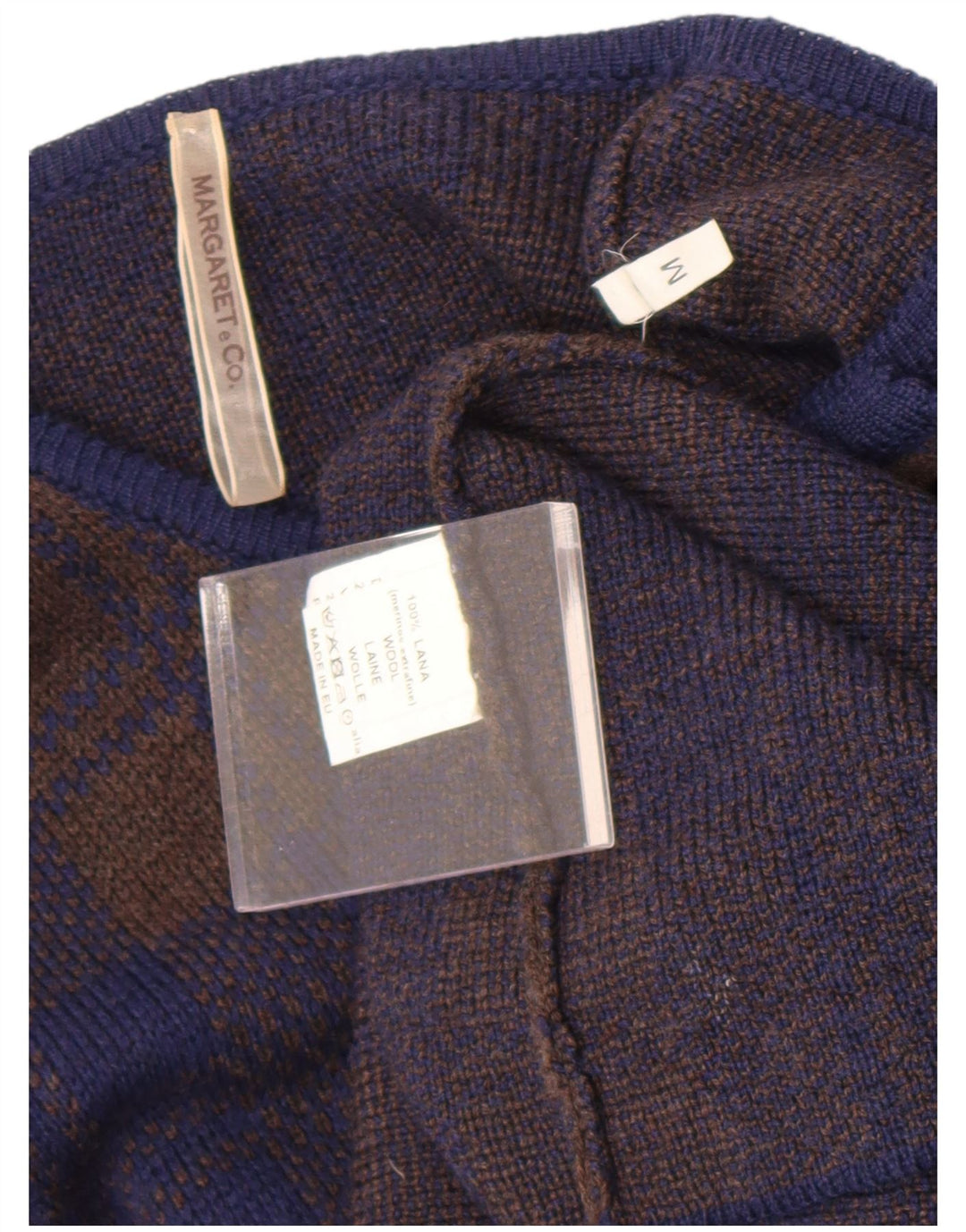 Pulover Cardigan Vintage pentru Damă cu Paragate UK 14 Medium Bleumarin Check