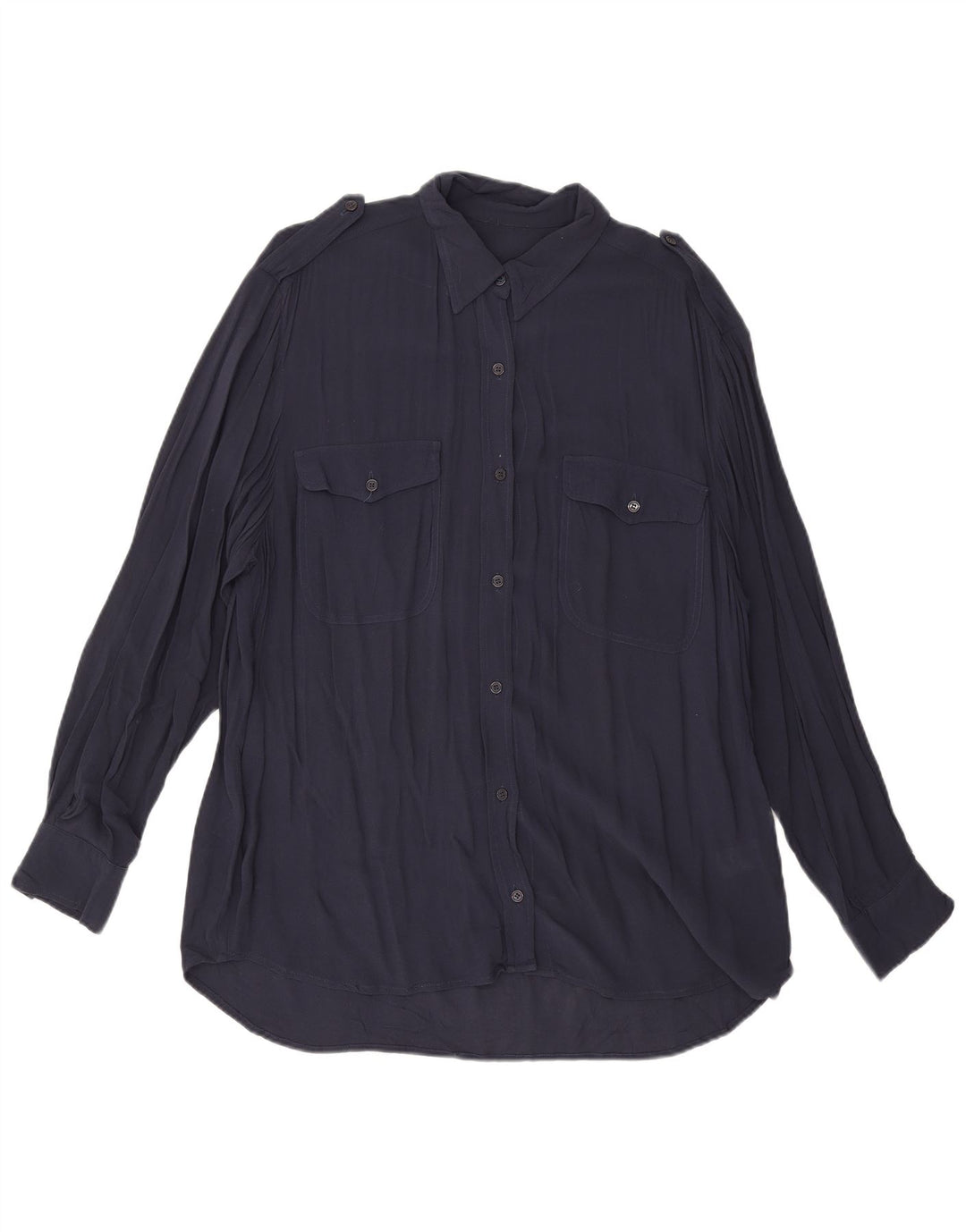 Bluză cămașă pentru femei French Connection UK 12 Medium Bleumarin Viscoză