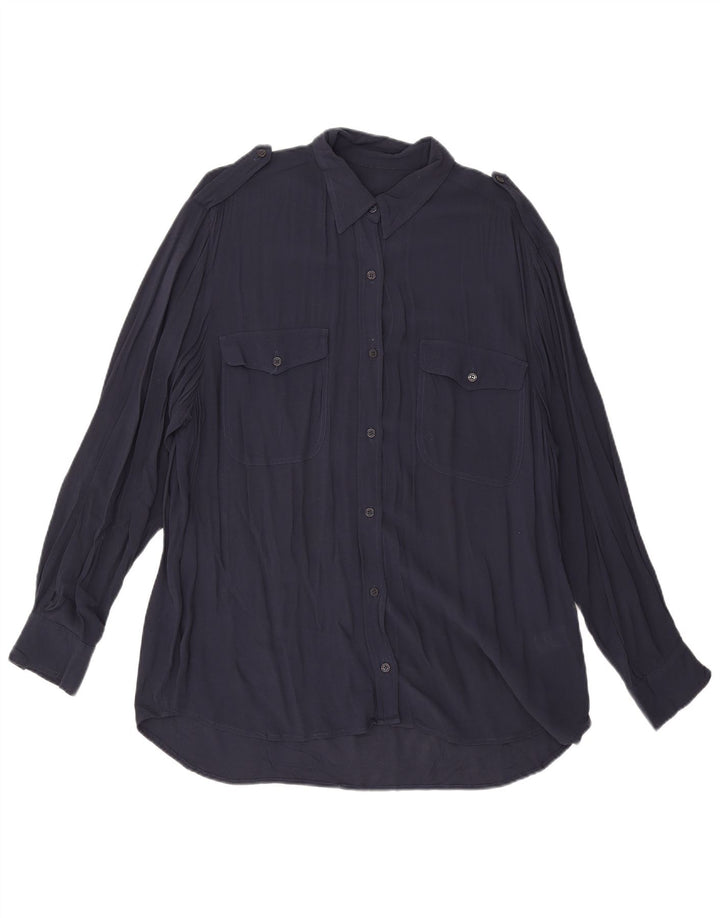 Bluză cămașă pentru femei French Connection UK 12 Medium Bleumarin Viscoză