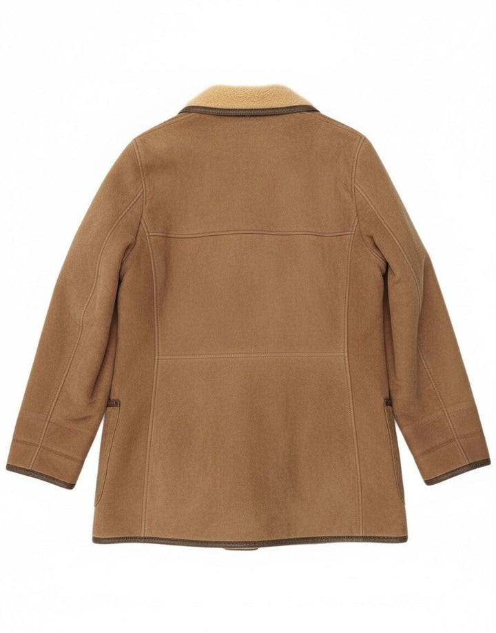 Palton vintage pentru femei din shearling UK 16 mare bej