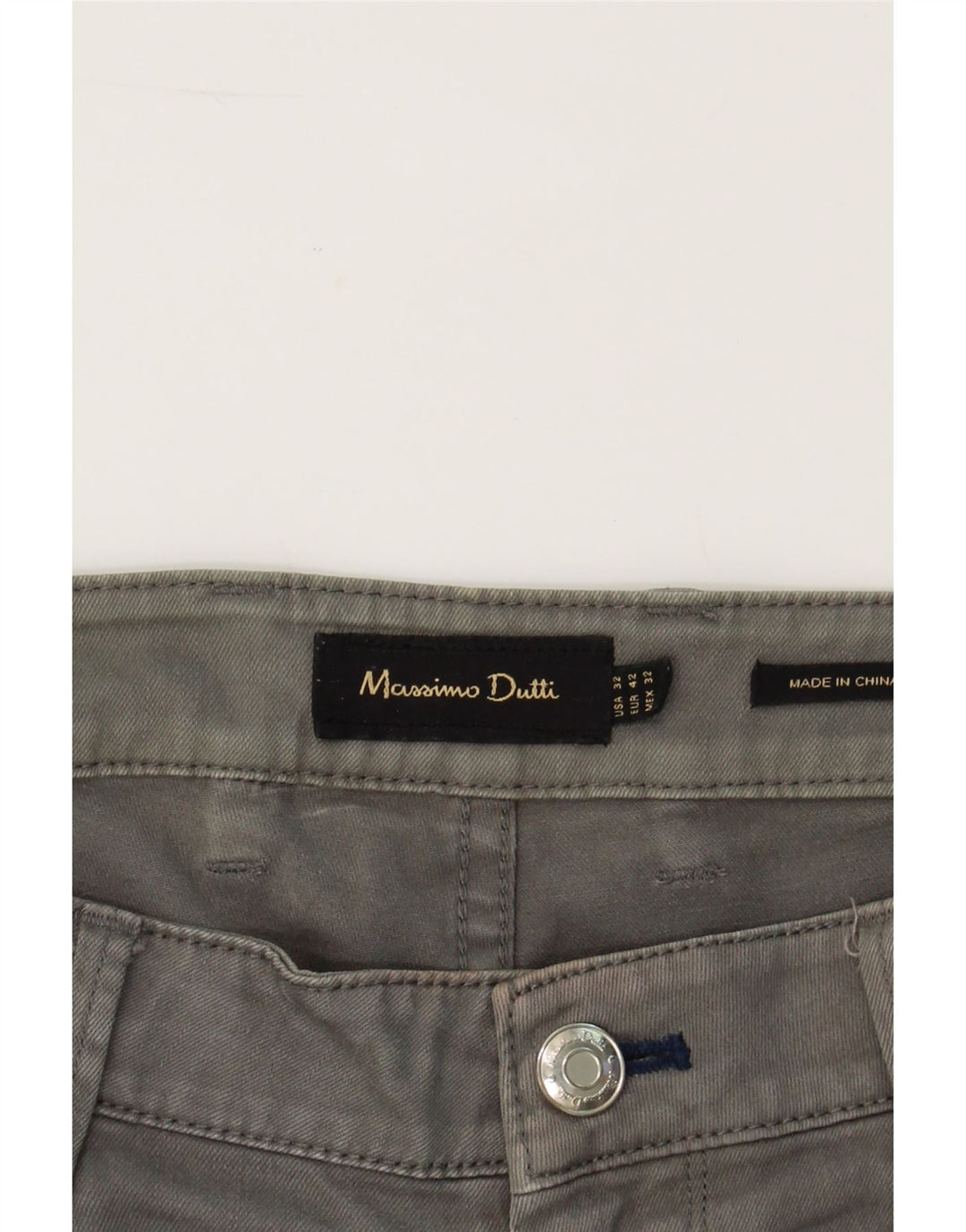 MASSIMO DUTTI Mens Straight Jeans EU 42 Large W34 L30 Grey Cotton Vintage Massimo Dutti and Second-Hand Massimo Dutti from Messina Hembry 