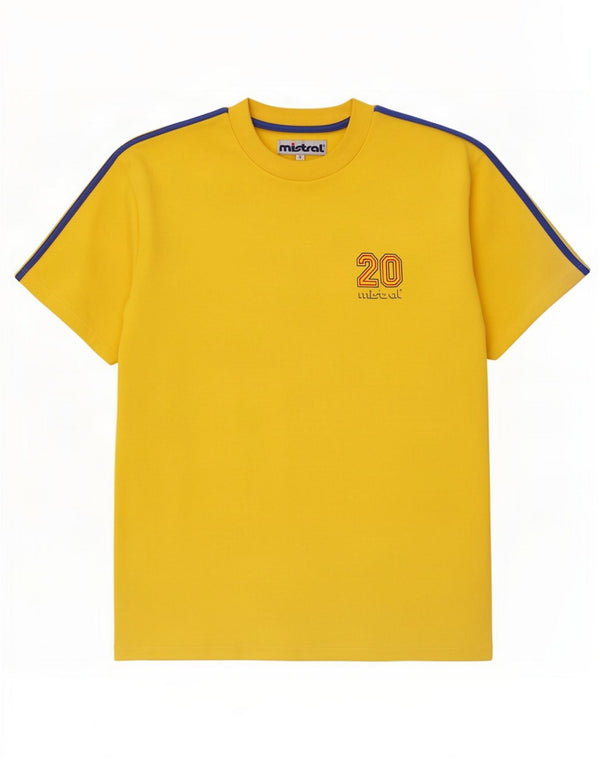 Mistral Mens Graphic T-Shirt Top Medium Yellow Cotton