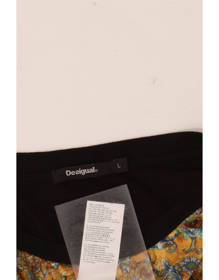 Rochie Desigual pentru femei, cu grafică, 14 UK 14, mare, neagră, florală, viscoză