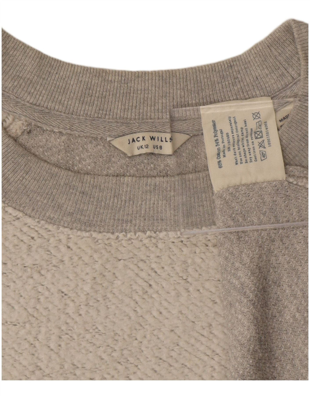 Pulover Jack Wills Crop pentru femei UK 12 Bumbac gri mediu