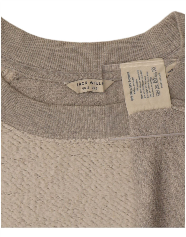 Pulover Jack Wills Crop pentru femei UK 12 Bumbac gri mediu