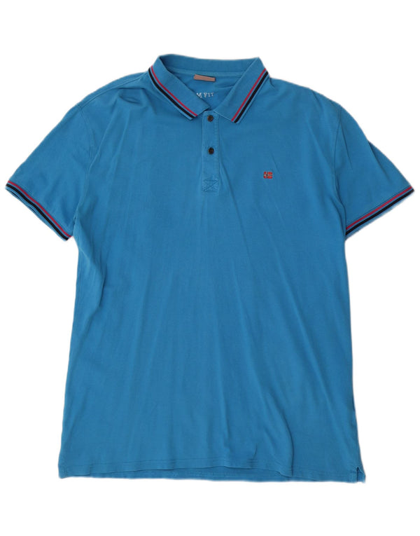 Napapijri Cămașă Polo Slim Fit 2XL Bumbac Albastru