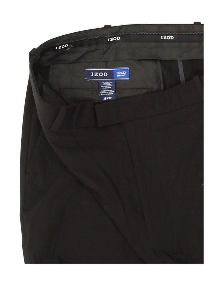IZOD Mens Slim Suit Trousers W36 L32 Black Polyester Vintage Izod and Second-Hand Izod from Messina Hembry 