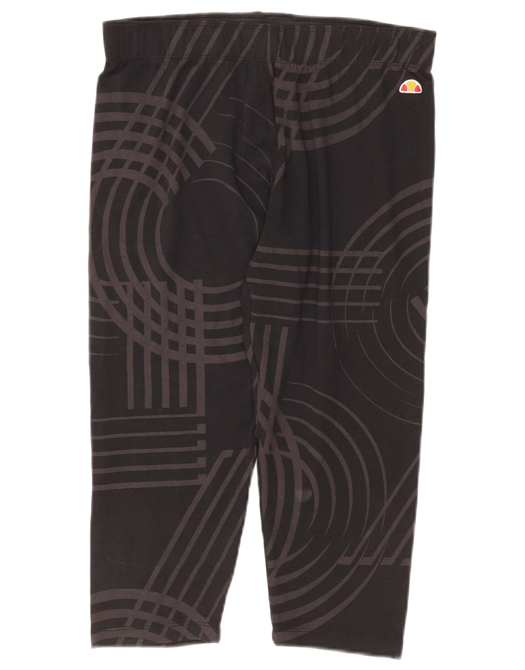 Leggings Capri pentru femei Ellesse UK 12 Medium Negru Geometric Bumbac