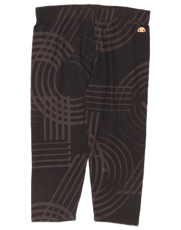 Leggings Capri pentru femei Ellesse UK 12 Medium Negru Geometric Bumbac