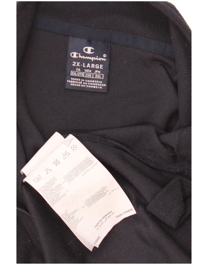 Pulover din lână pentru bărbați Champion, cu fermoar, 2XL, poliester bleumarin