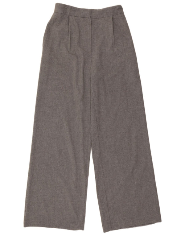 Pantaloni casual pentru femei cu talie înaltă Zara, cu picioare late, mici L26 L31 gri