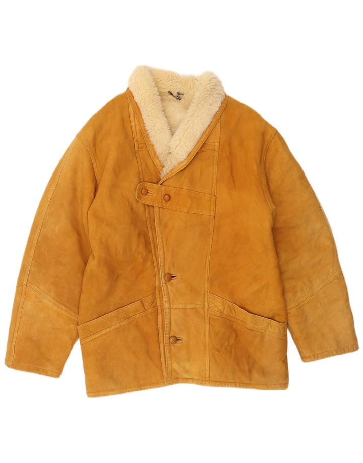 Jachetă din shearling pentru bărbați VINTAGE IT 52 XL bej din shearling